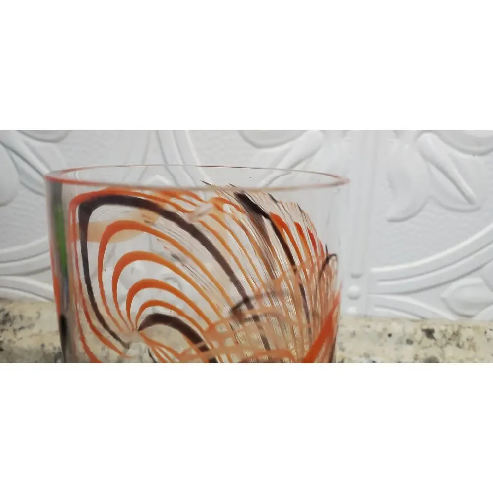 Peter Houk MIT Glass Lab Red & Black Swirl Design Vase 8